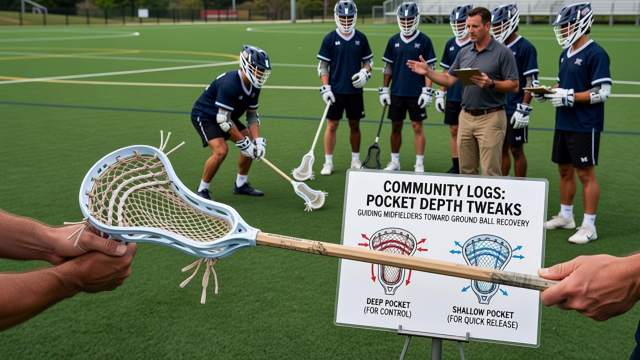 Detailed view of lacrosse stick pocket adjustments discussed in community forums