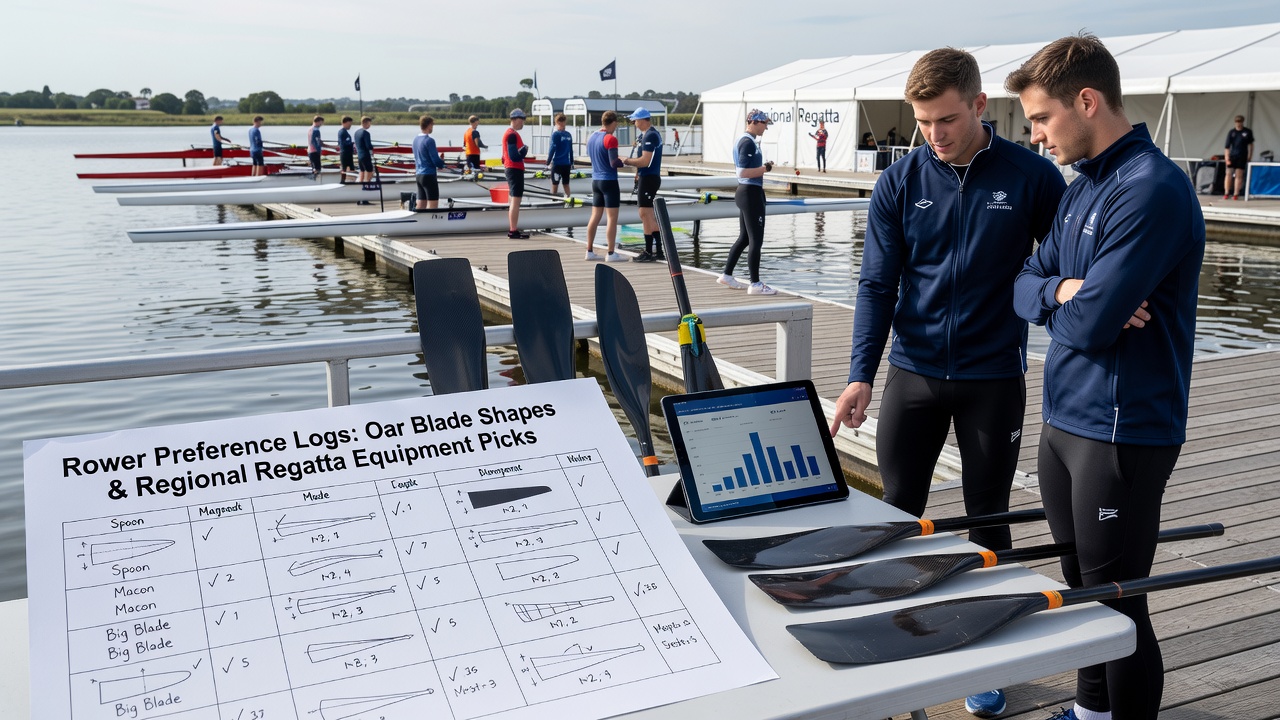 Analysis of oar blade shapes from rower logs affecting picks at regional regattas